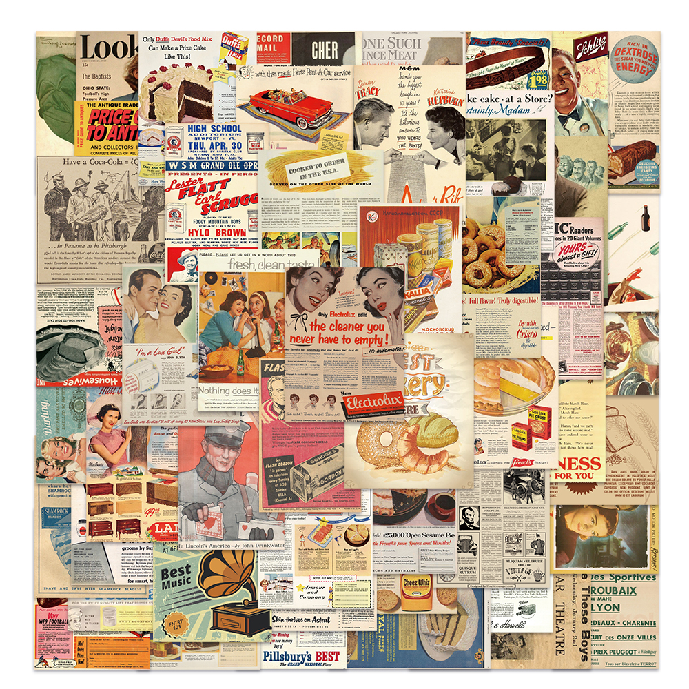 Kids Toys Vintage - 50PCS Vintage Newspaper Retro Magazine Journal