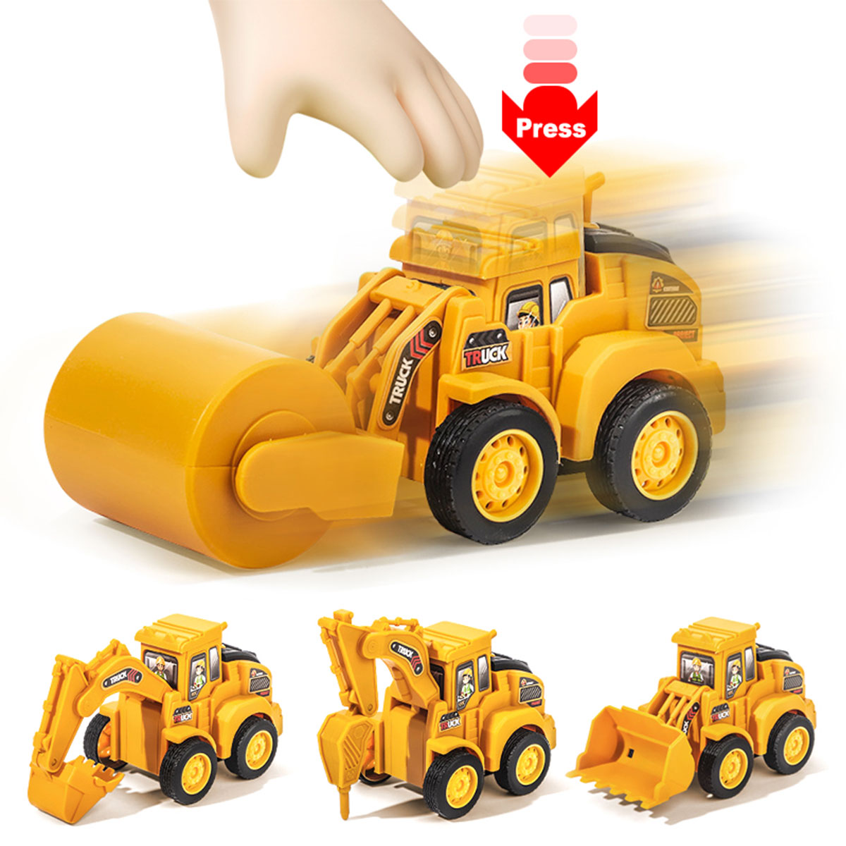 Kids Toys Jcb - Engineering Vehicle Model Press Sliding Car