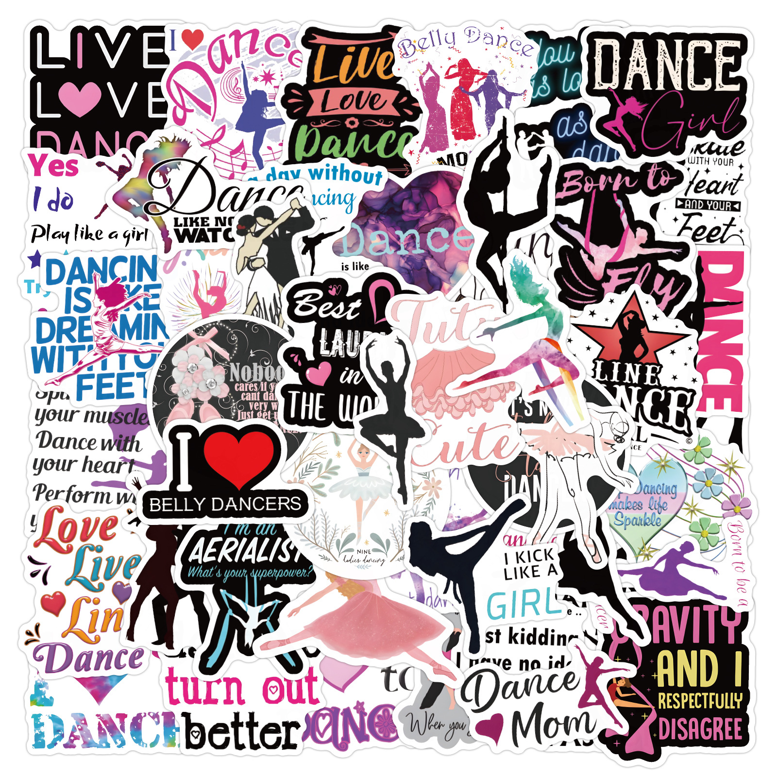Kids Toys Quotes - 60PCS No RepeatDance Stickers Ballet &