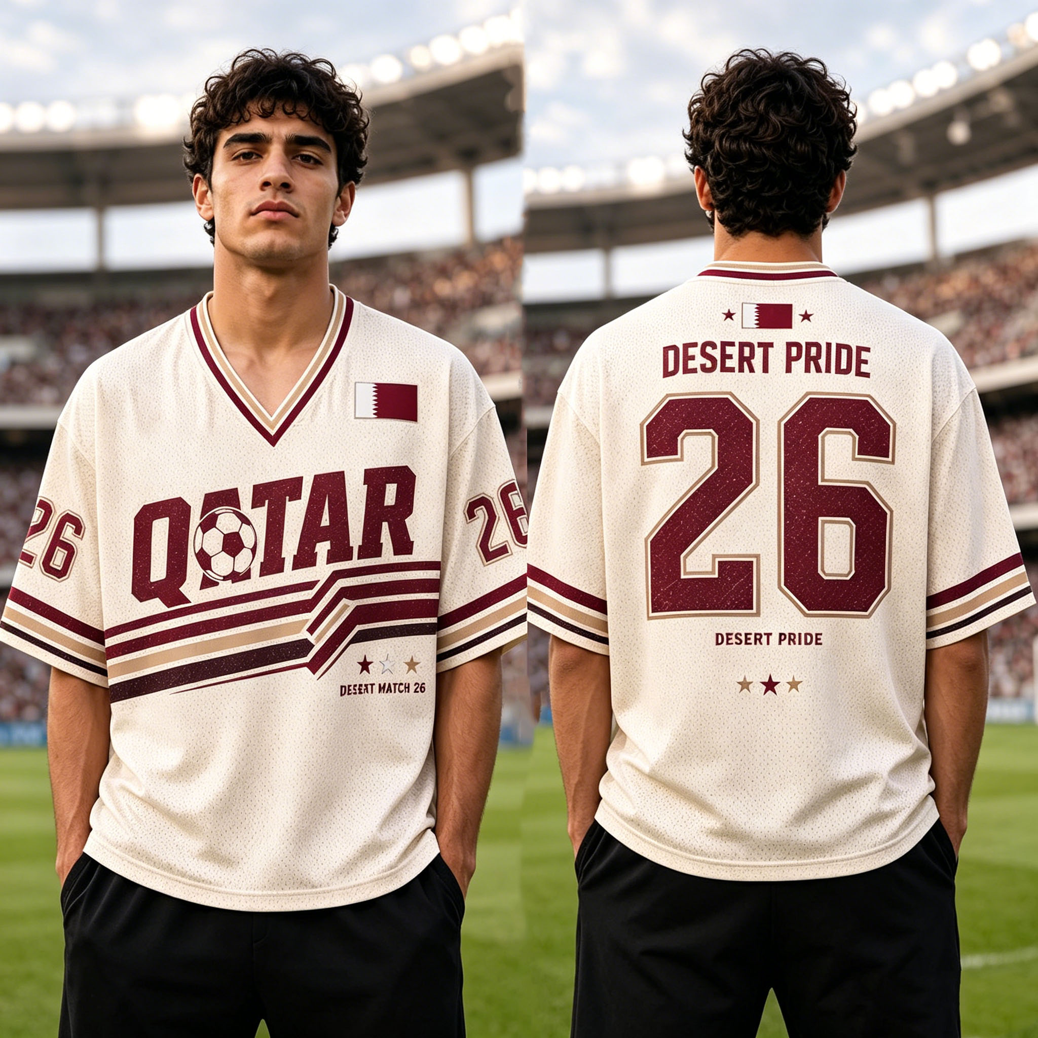 Kids Toys Qatar - Qatar 26 Desert Pride Retro Soccer