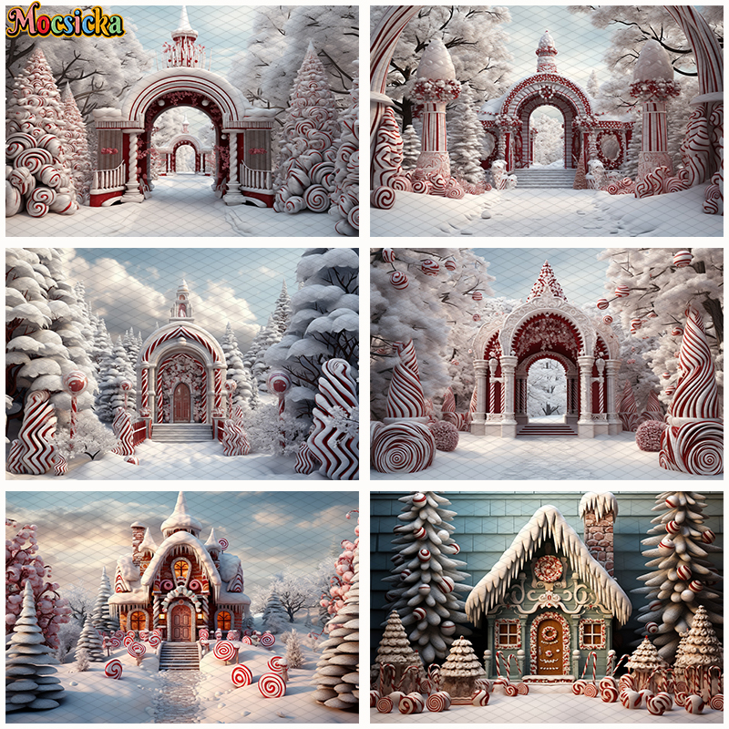 Toys Background For Kids - Winter Christmas Castle Ice Cream House