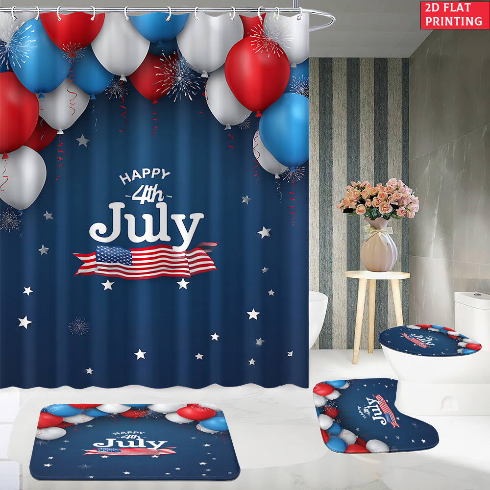 Water Balloon Set - Shower Curtain Bath Rug Set Toilet