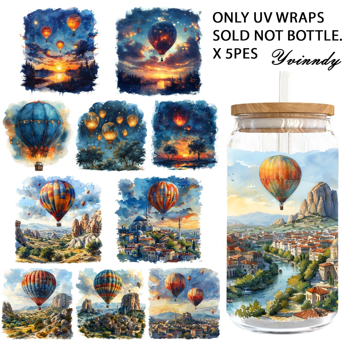 Water Balloon Set - 5PCS/Set Of 16OZ UV DTF DIY