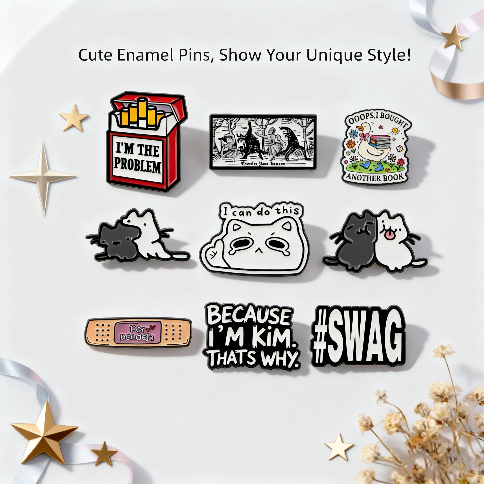 Cartoon Cat Badge Goose Brooch – Kids Toys Quotes recenzja i cena
