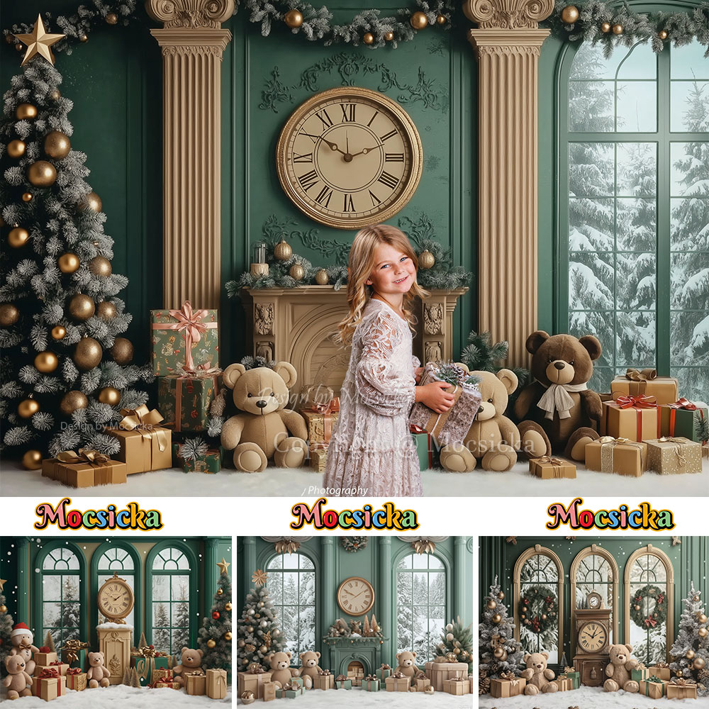 Mocsicka Vintage Green Christm – Toys Background For Kids recenzja i cena