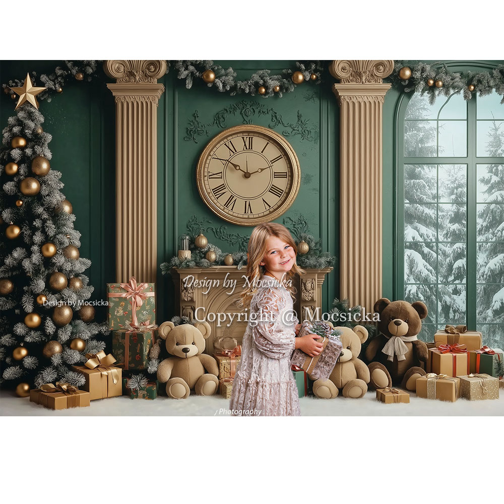 Mocsicka Vintage Green Christm – Toys Background For Kids recenzja i cena