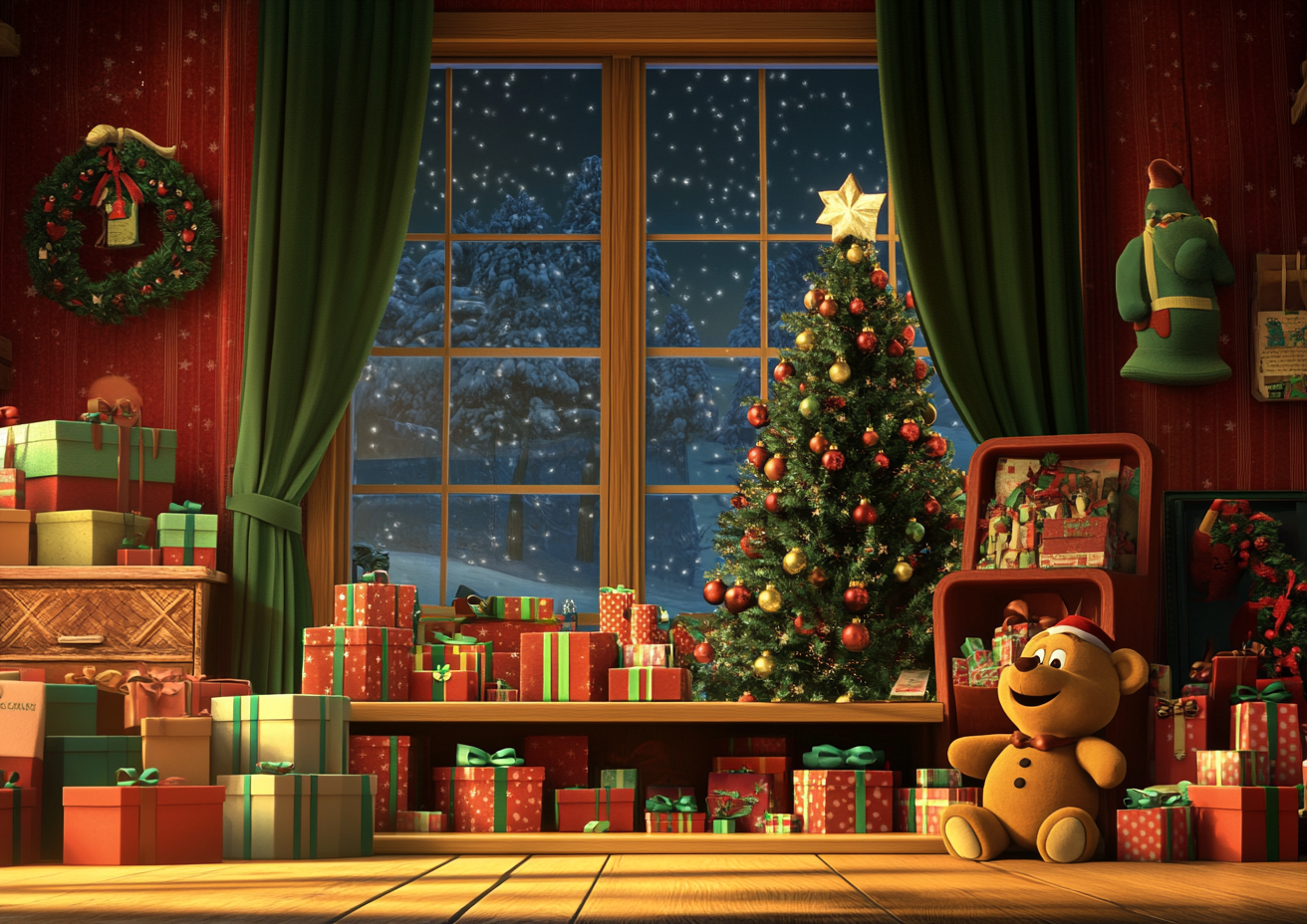 Winter Christmas Toy Store Pho – Toys Background For Kids recenzja i cena