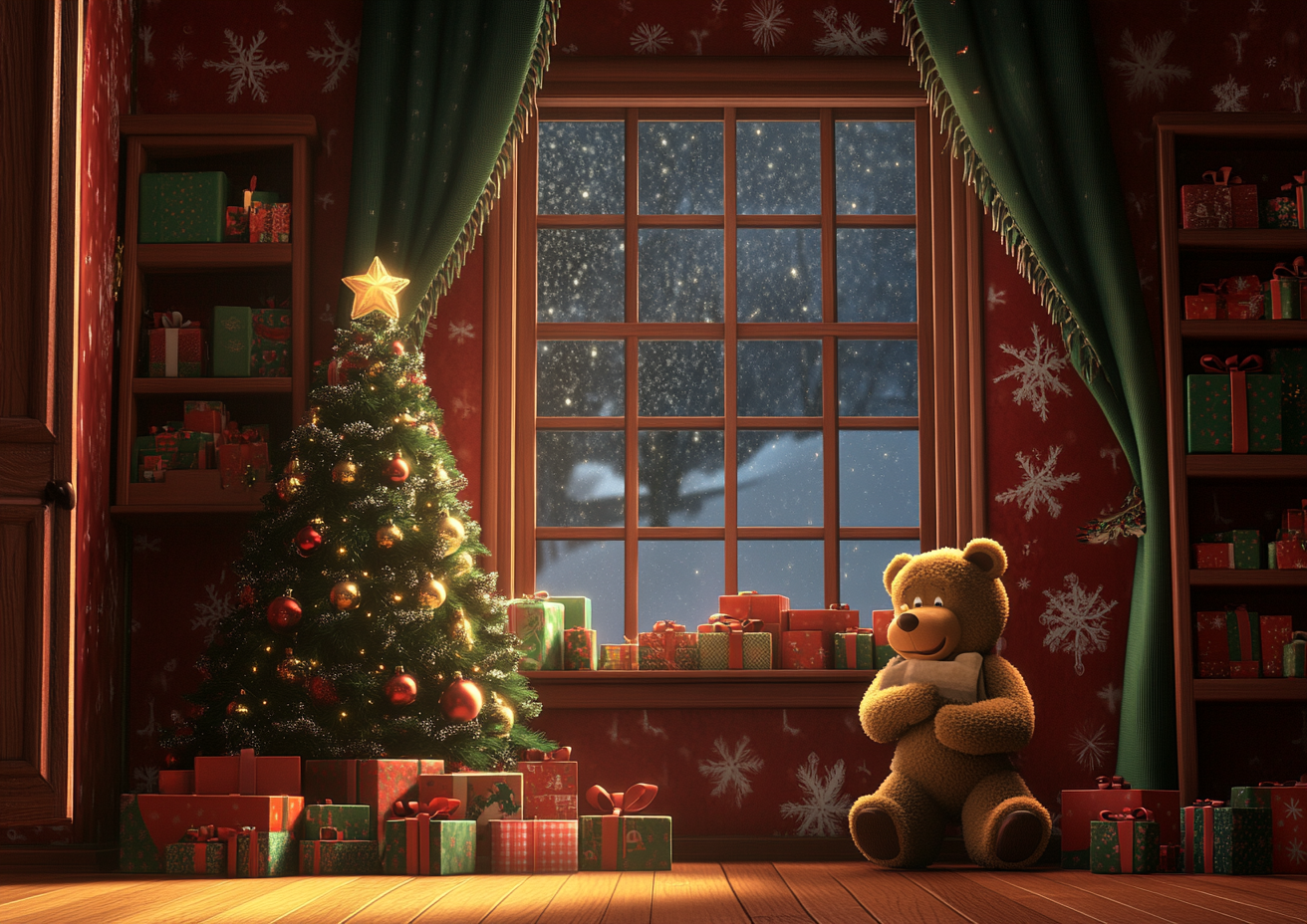 Winter Christmas Toy Store Pho – Toys Background For Kids recenzja i cena