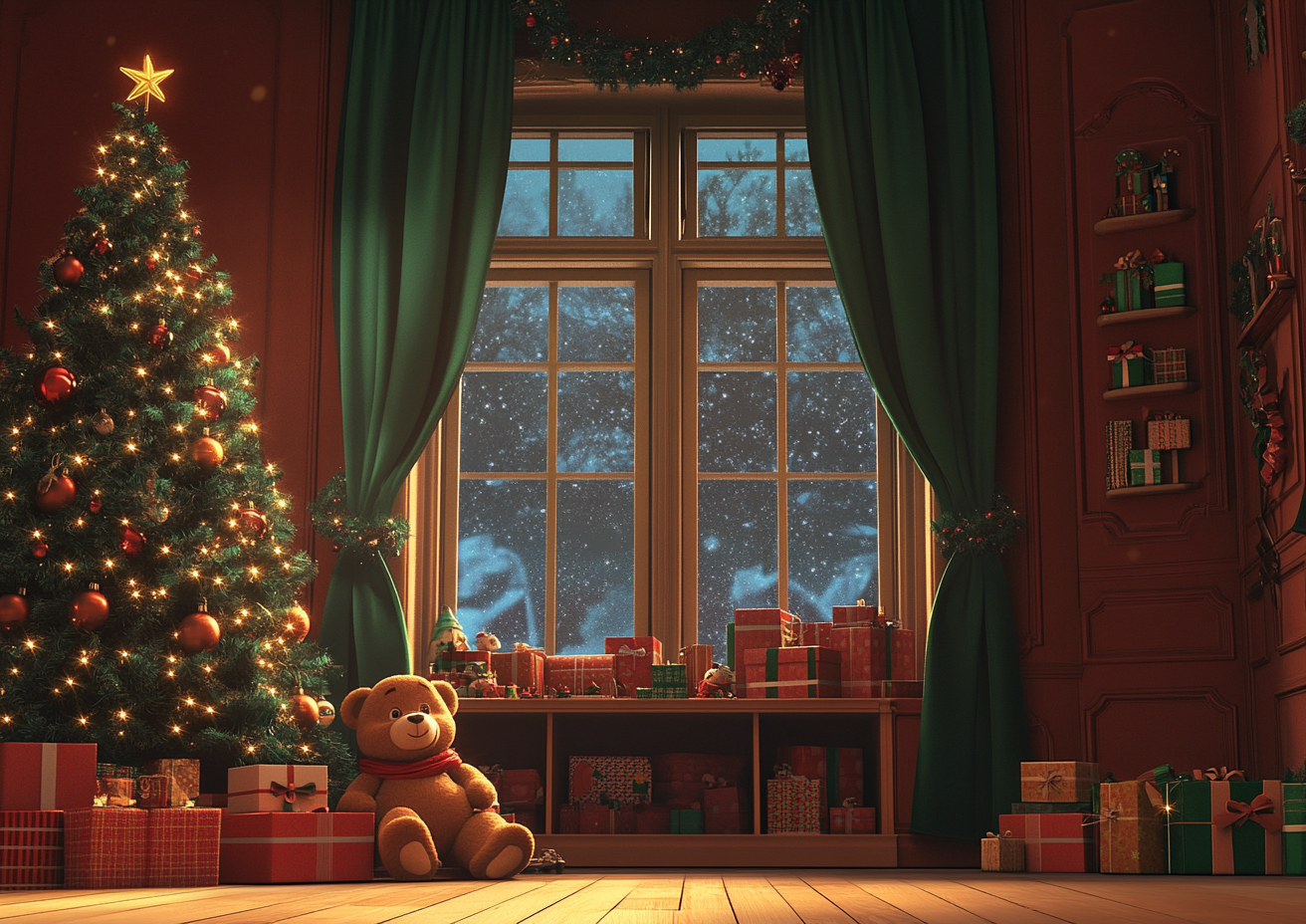 Winter Christmas Toy Store Pho – Toys Background For Kids recenzja i cena