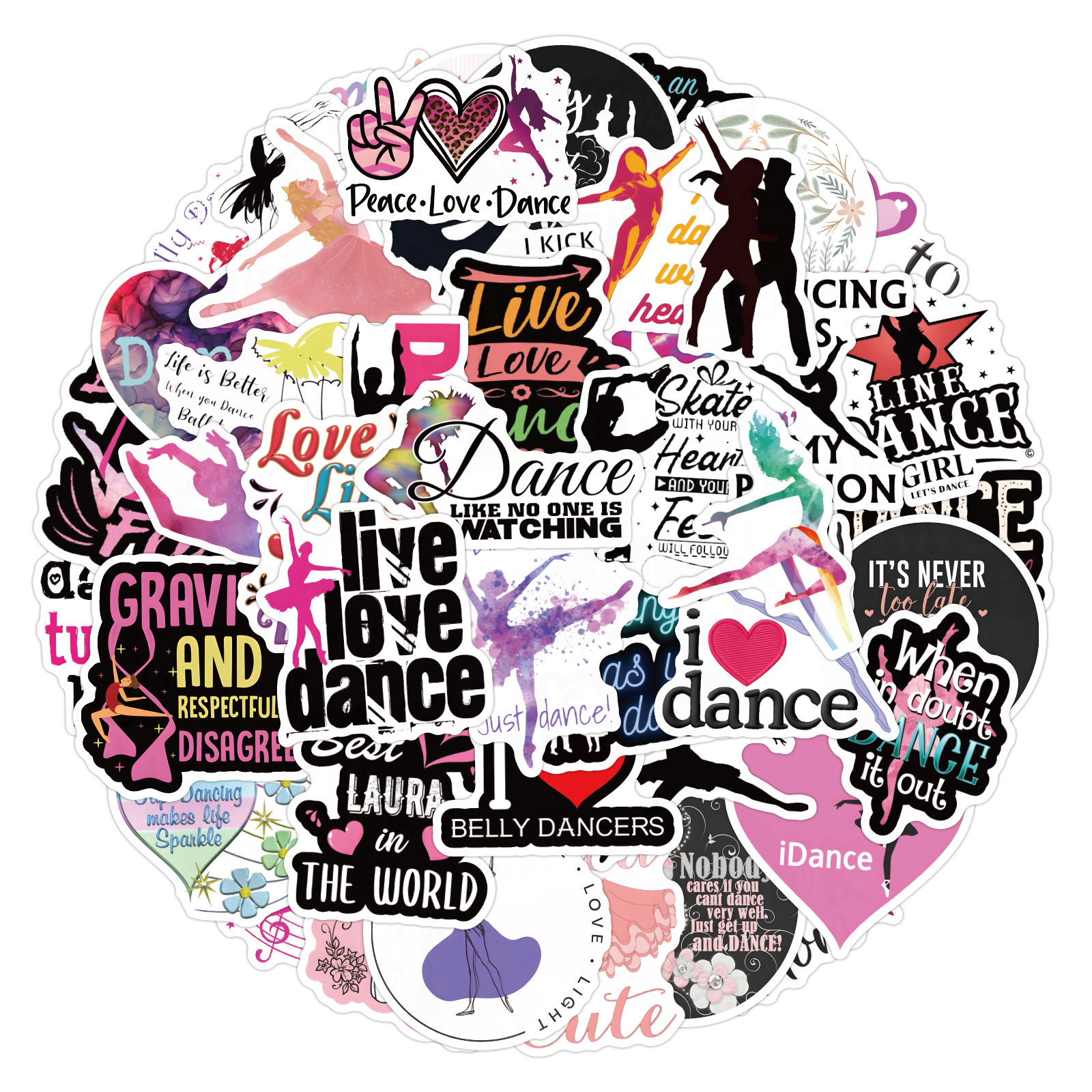 60PCS No RepeatDance Stickers  – Kids Toys Quotes recenzja i cena