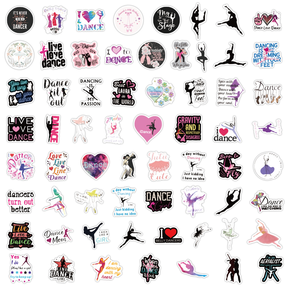 60PCS No RepeatDance Stickers  – Kids Toys Quotes recenzja i cena