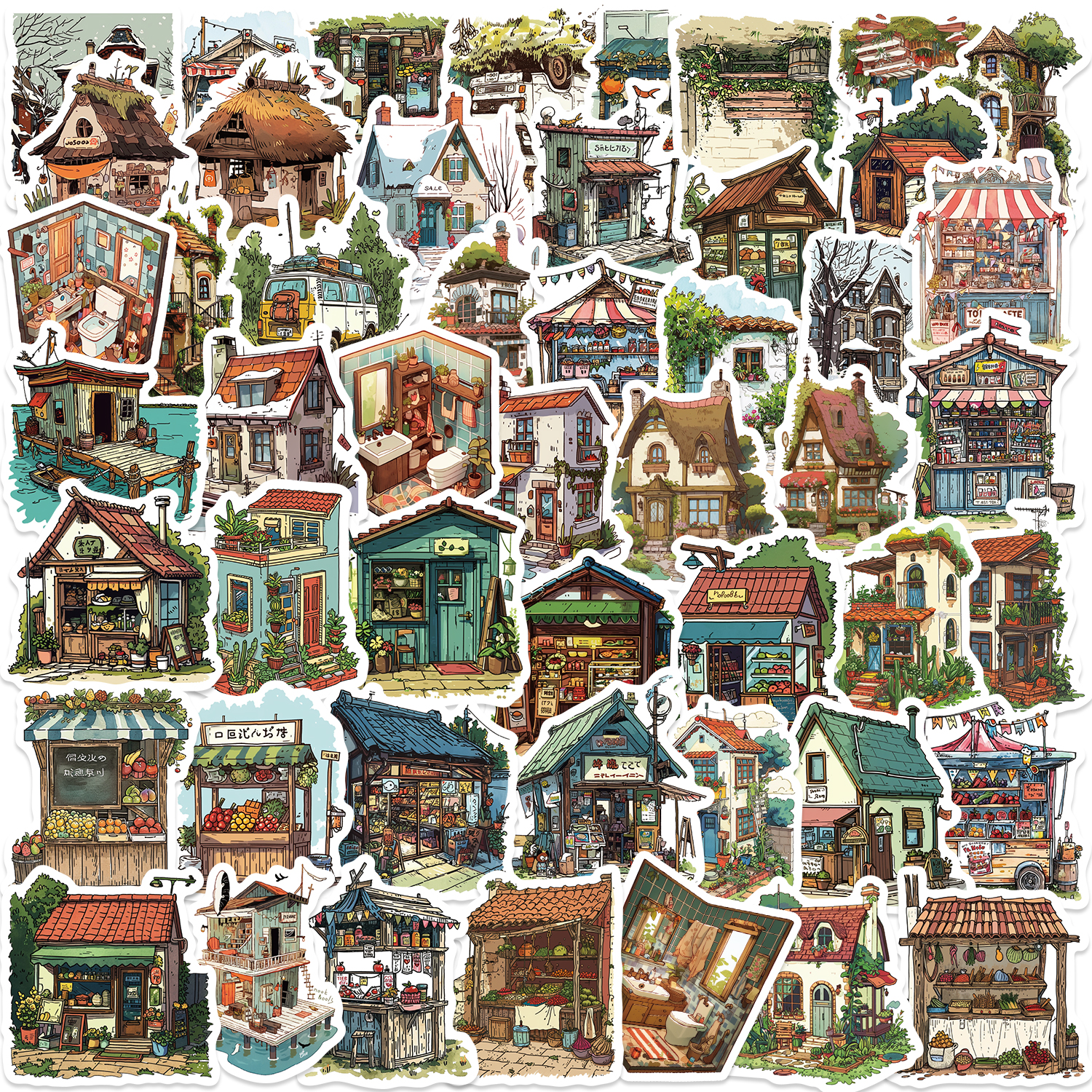 50pcs Vintage Retro Small Hous – Kids Toys Vintage recenzja i cena