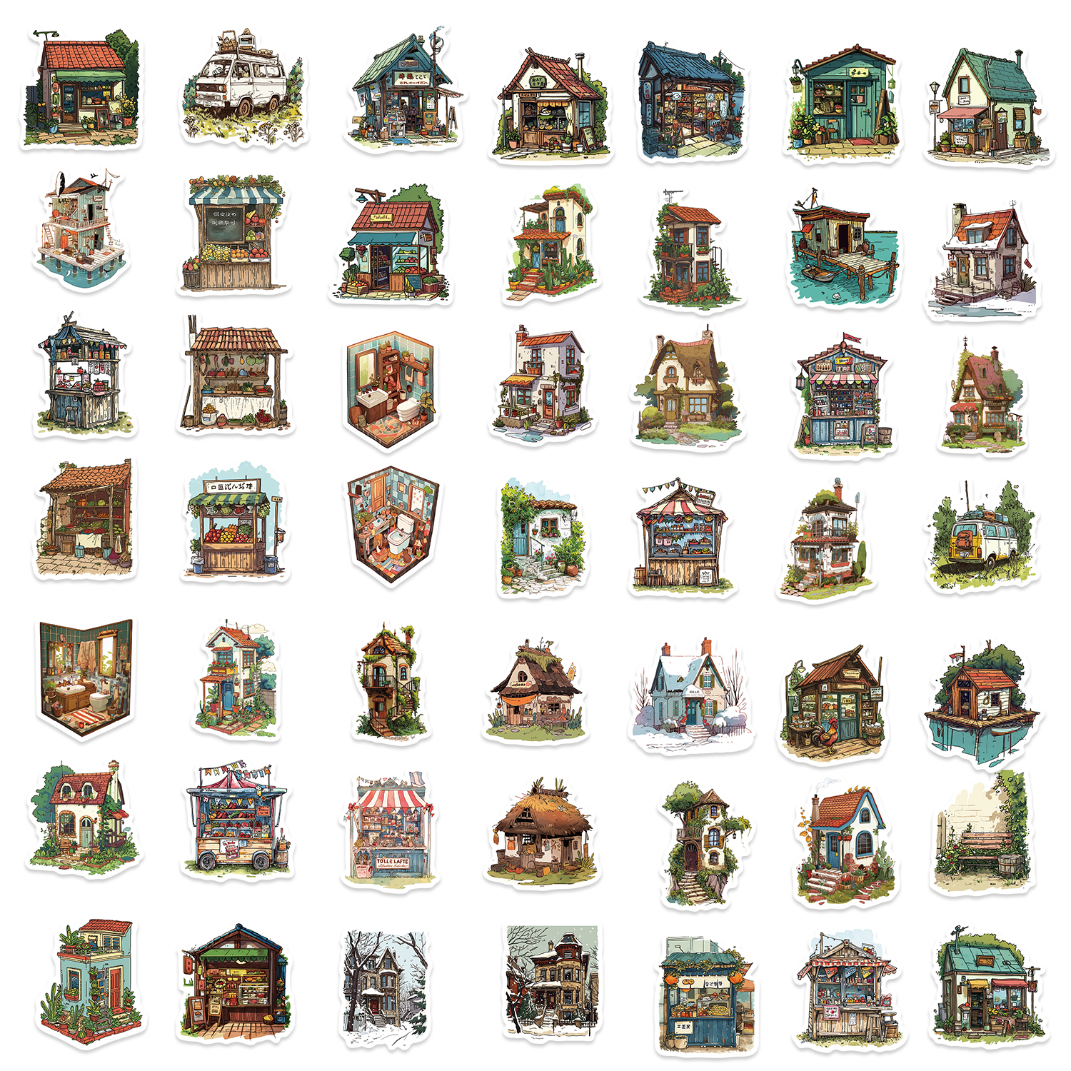 50pcs Vintage Retro Small Hous – Kids Toys Vintage recenzja i cena