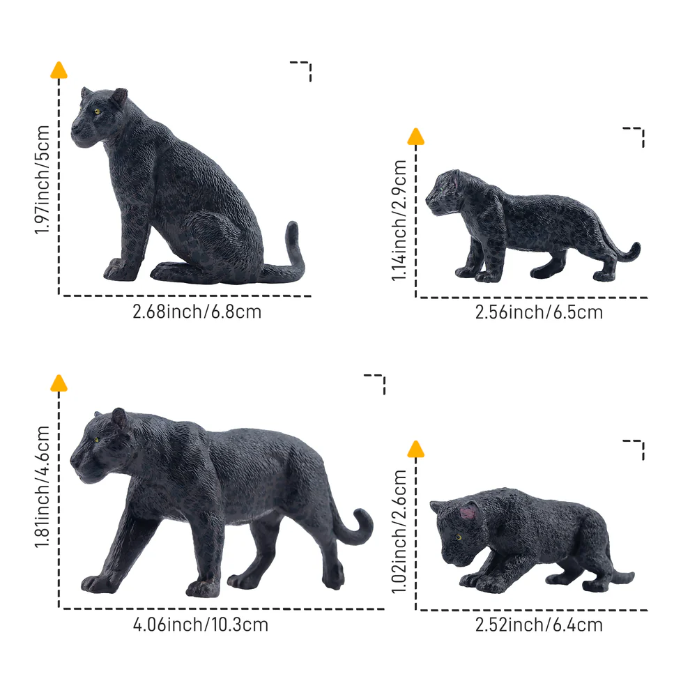 7Pcs Simulation Black Cheetah  – Sandbox Play Set recenzja i cena