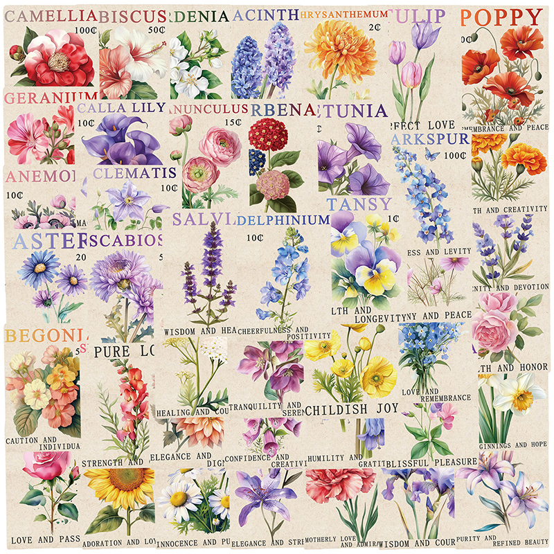 50PCS Vintage Flower Postage S – Kids Toys Vintage recenzja i cena