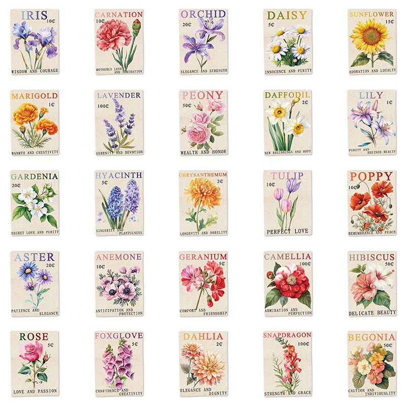 50PCS Vintage Flower Postage S – Kids Toys Vintage recenzja i cena