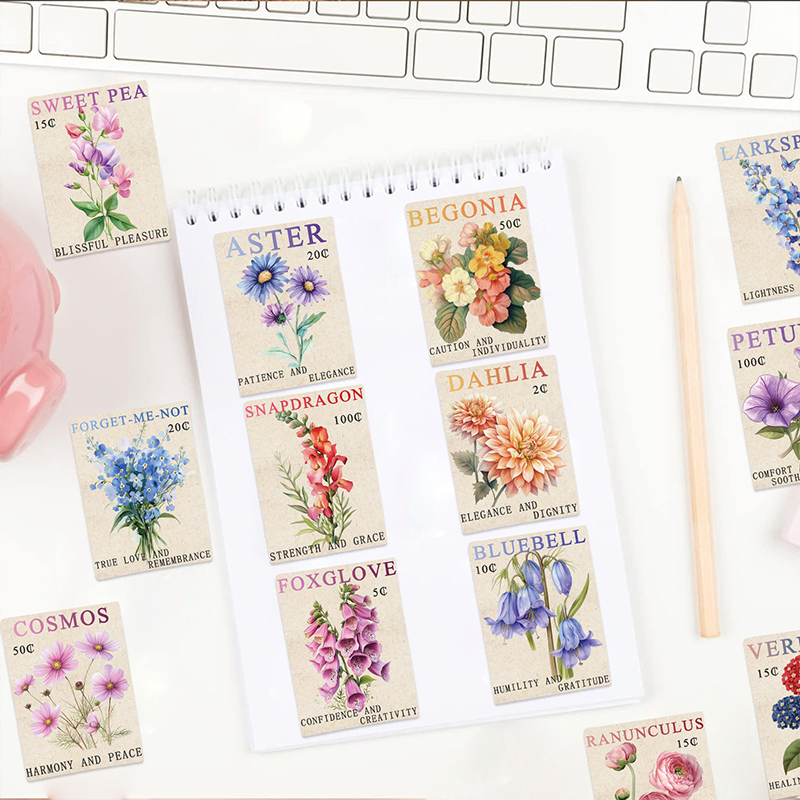 50PCS Vintage Flower Postage S – Kids Toys Vintage recenzja i cena