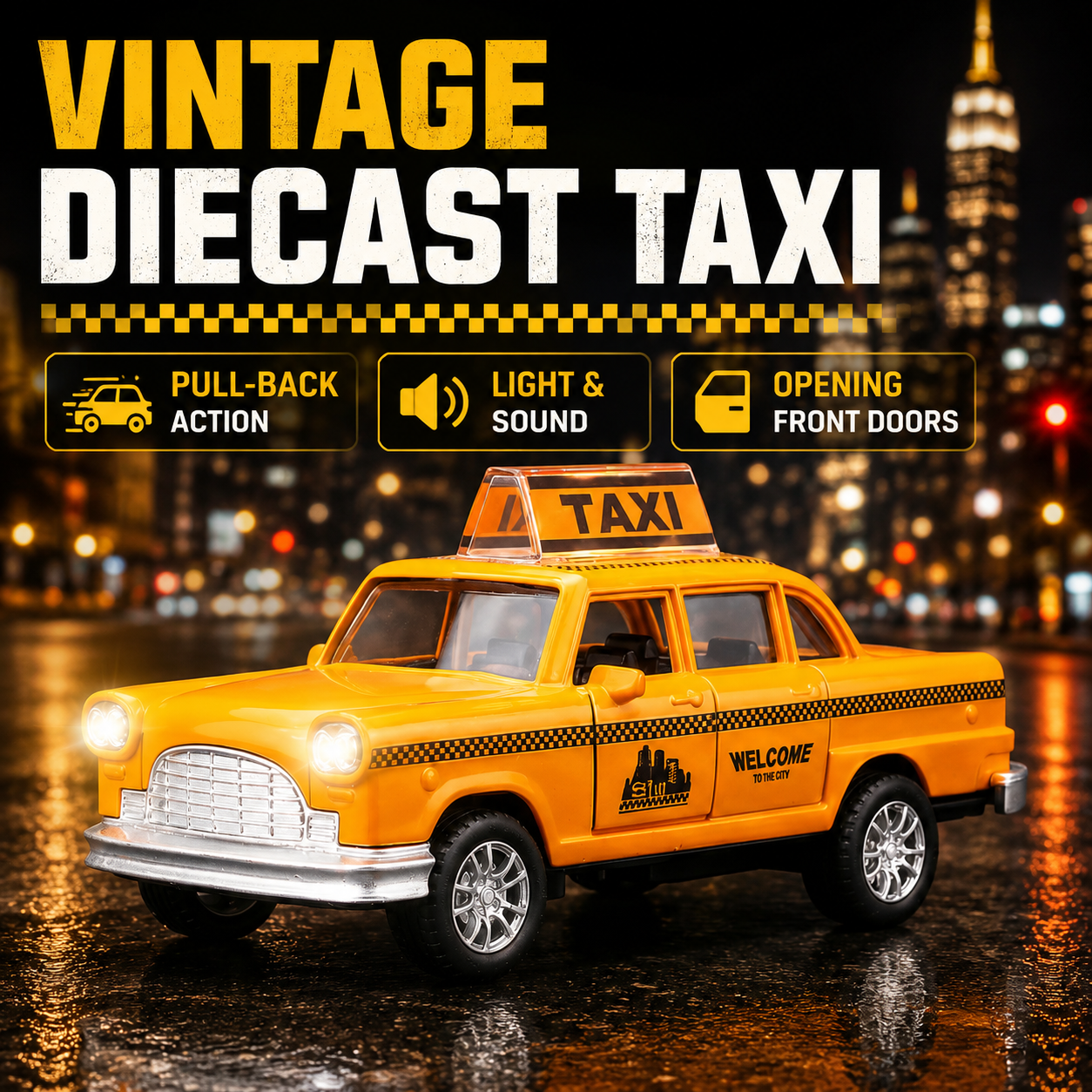 Diecast NYC Yellow Taxi Toy Ca – Kids Toys Nyc recenzja i cena