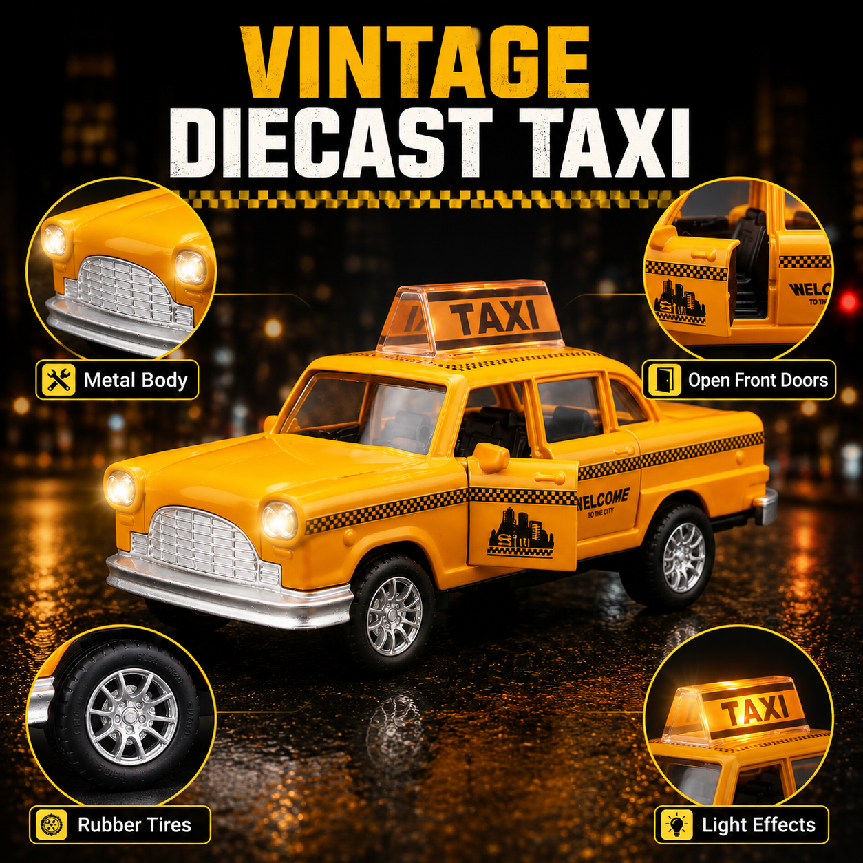 Diecast NYC Yellow Taxi Toy Ca – Kids Toys Nyc recenzja i cena