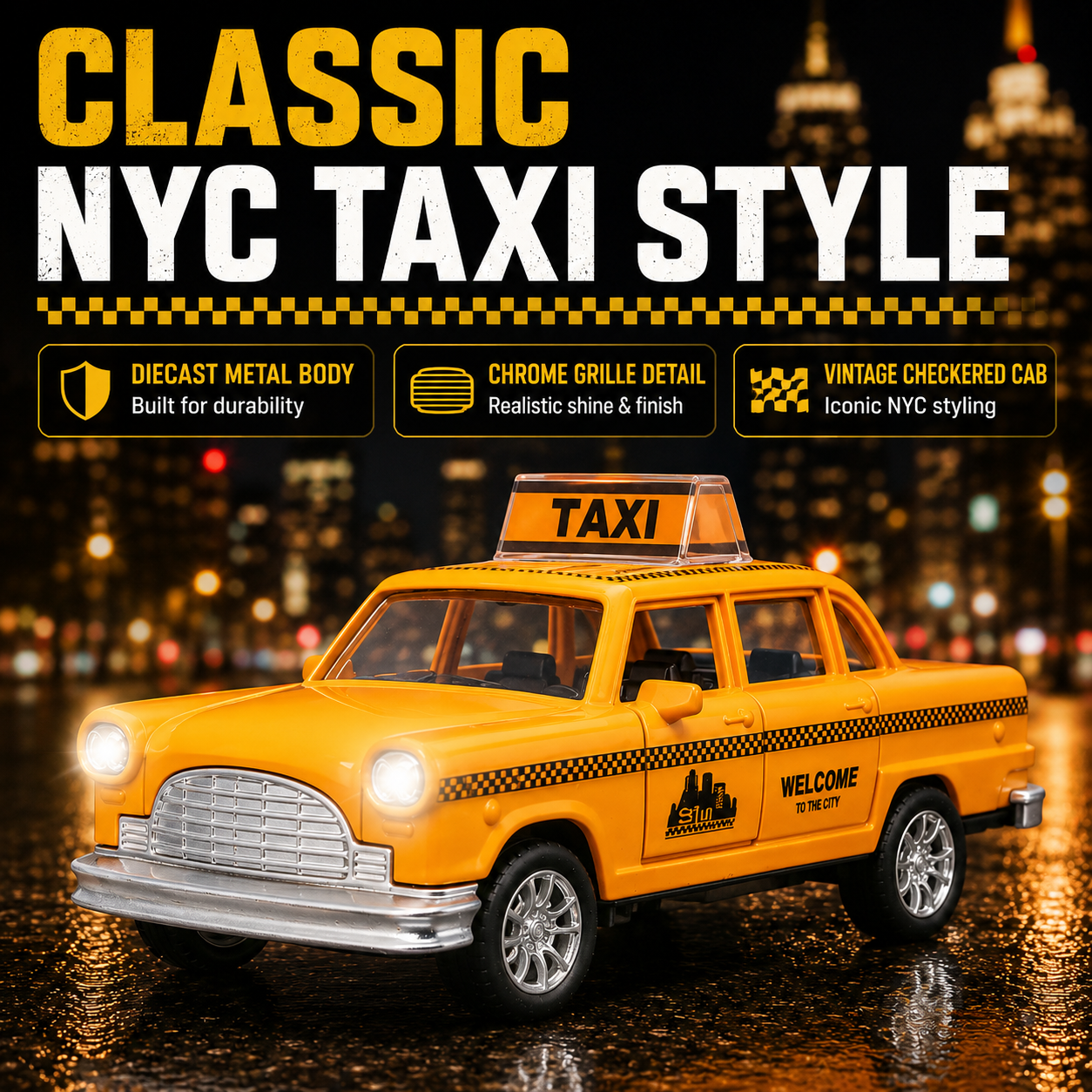 Diecast NYC Yellow Taxi Toy Ca – Kids Toys Nyc recenzja i cena