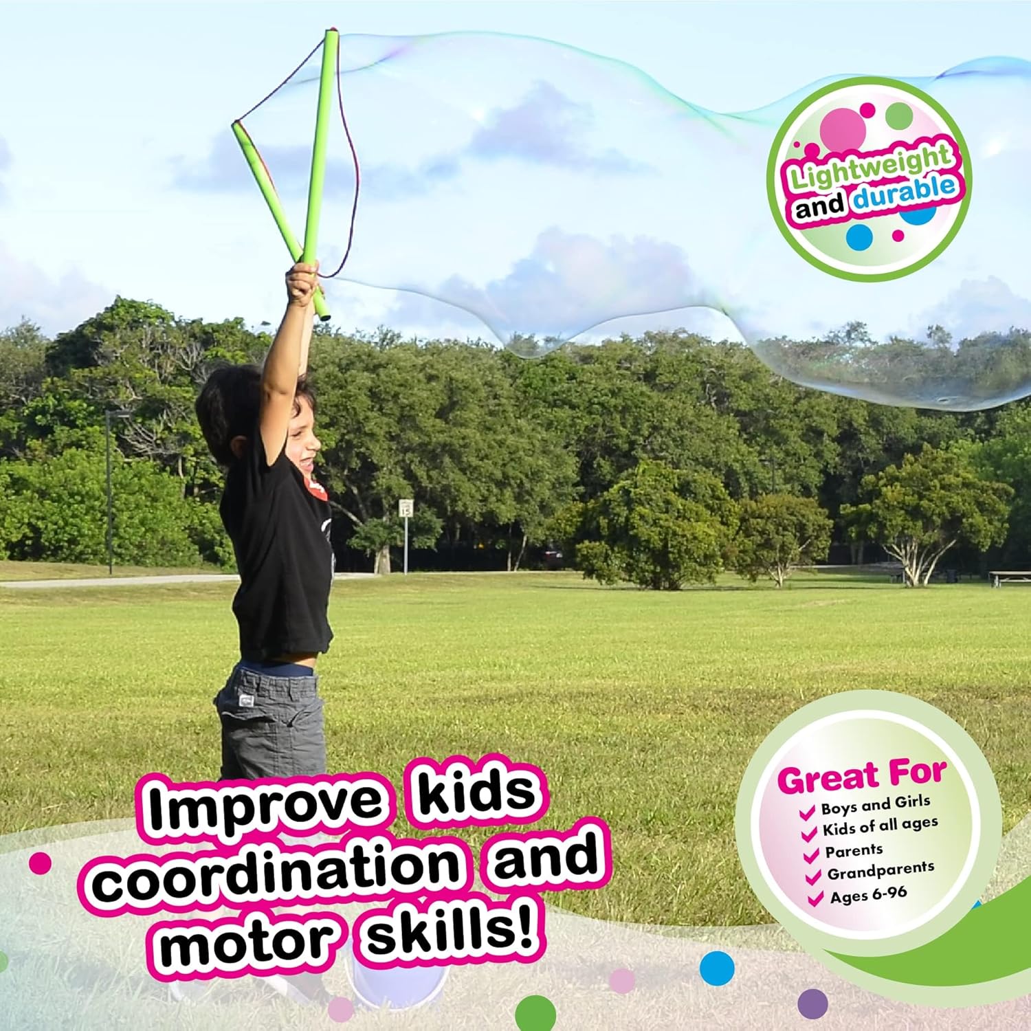 Giant Bubble Wand Kit: 3 Gallo – Kids Toys Made In Usa recenzja i cena