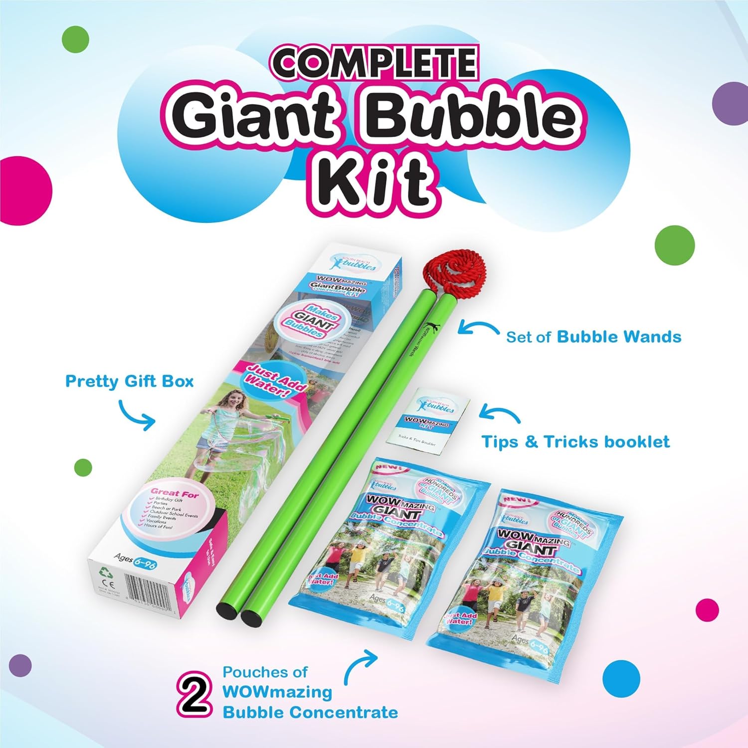 Giant Bubble Wands Kit (4-Piec – Kids Toys Made In Usa recenzja i cena