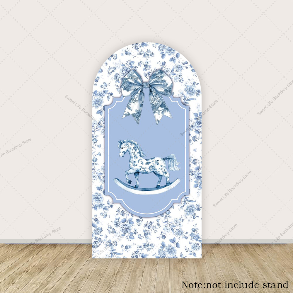 Blue Green Floral Bow Arch Bac – Toys Background For Kids recenzja i cena