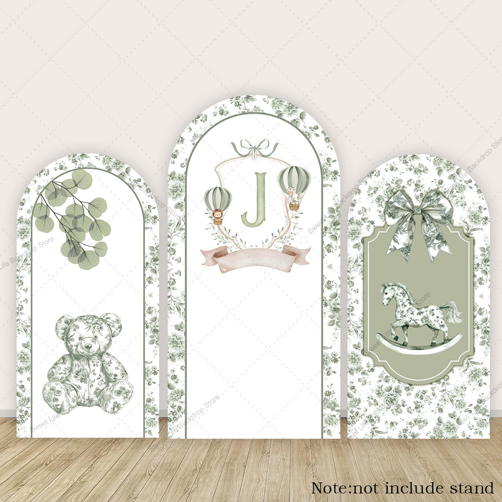 Blue Green Floral Bow Arch Bac – Toys Background For Kids recenzja i cena