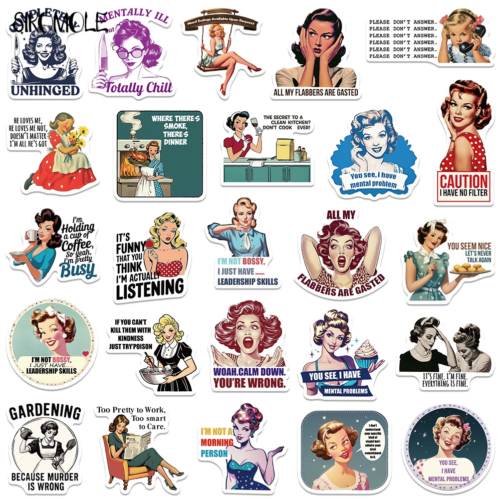 10/30/50PCS Retro Female Quote – Kids Toys Quotes recenzja i cena