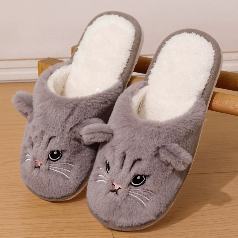 Cartoon Cat Home Slippers for  – Soft Plush Doll recenzja i cena