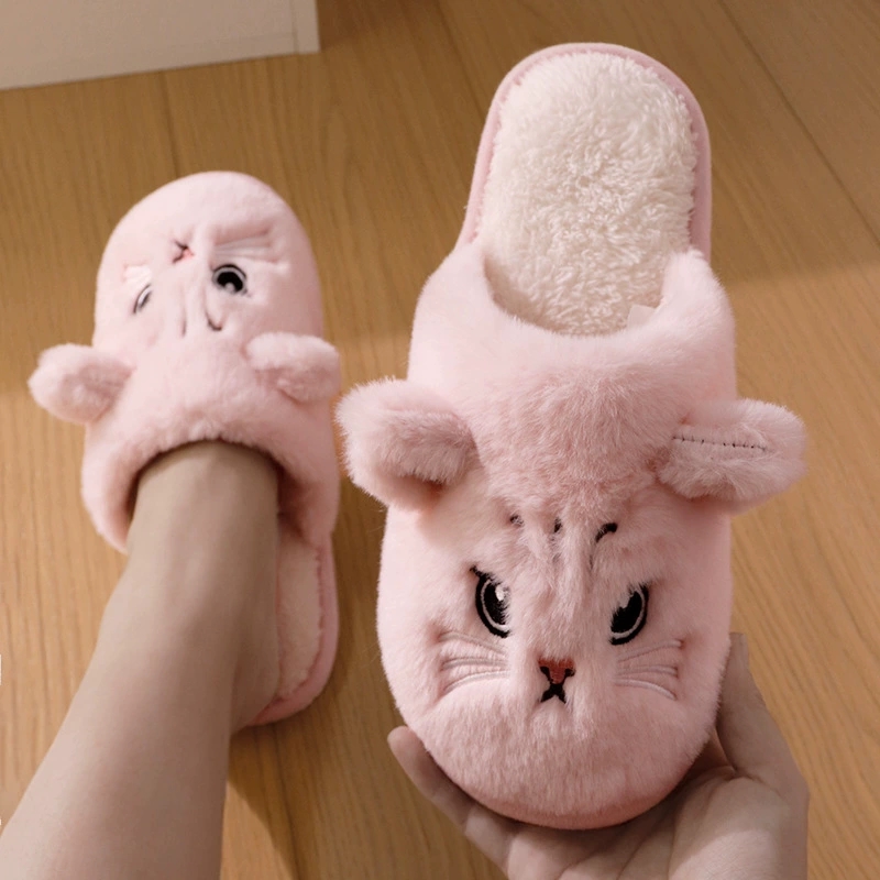 Cartoon Cat Home Slippers for  – Soft Plush Doll recenzja i cena