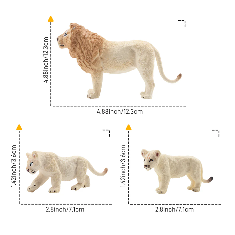 6Pcs Simulation White Lion Fam – Sandbox Play Set recenzja i cena