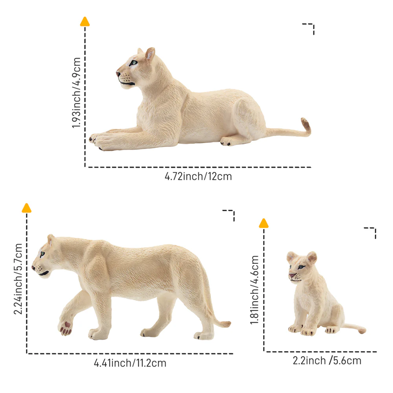 6Pcs Simulation White Lion Fam – Sandbox Play Set recenzja i cena