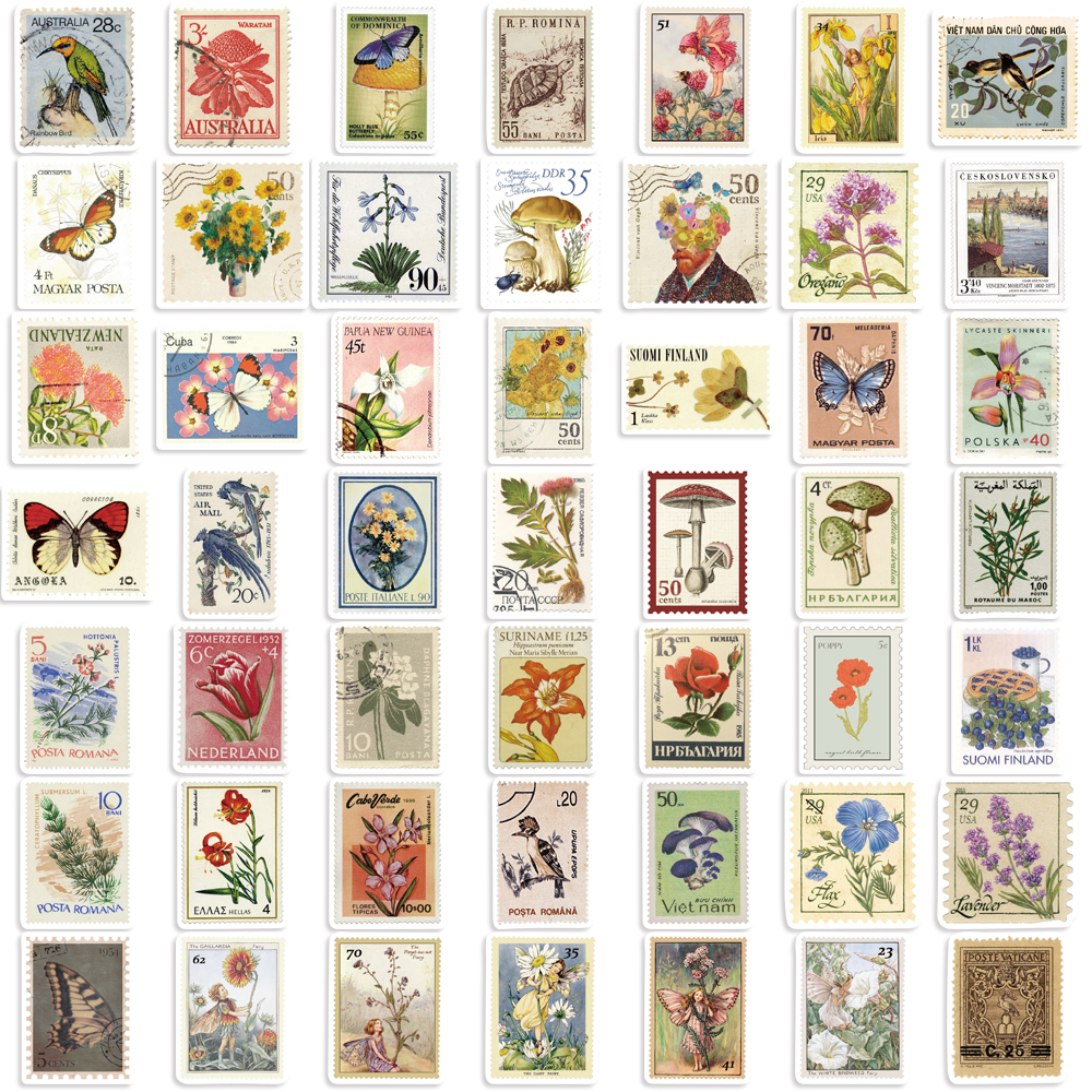 50pcs Retro Stamp Art Stickers – Kids Toys Vintage recenzja i cena