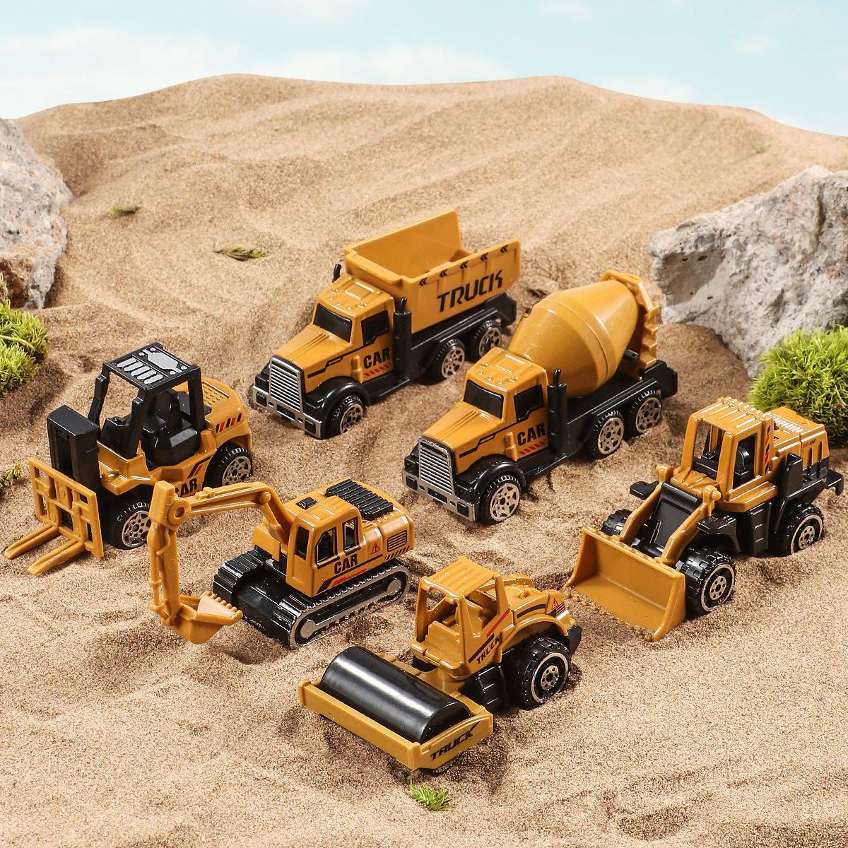 6pcs/Set Alloy Crane Truck Car – Kids Toys Jcb recenzja i cena