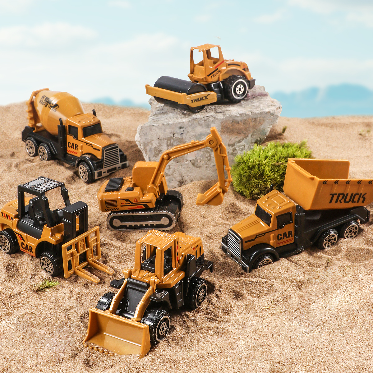 6pcs/Set Alloy Crane Truck Car – Kids Toys Jcb recenzja i cena