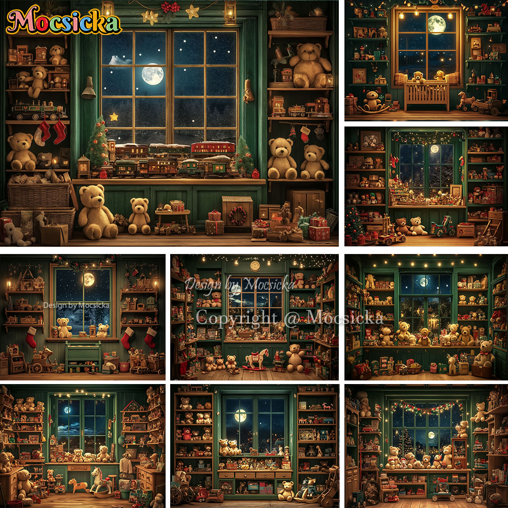 Mocsicka Christmas Night Windo – Toys Background For Kids recenzja i cena