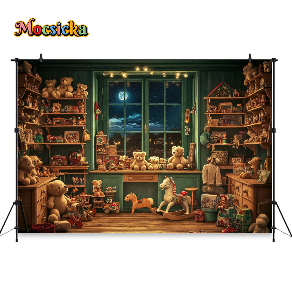 Mocsicka Christmas Night Windo – Toys Background For Kids recenzja i cena