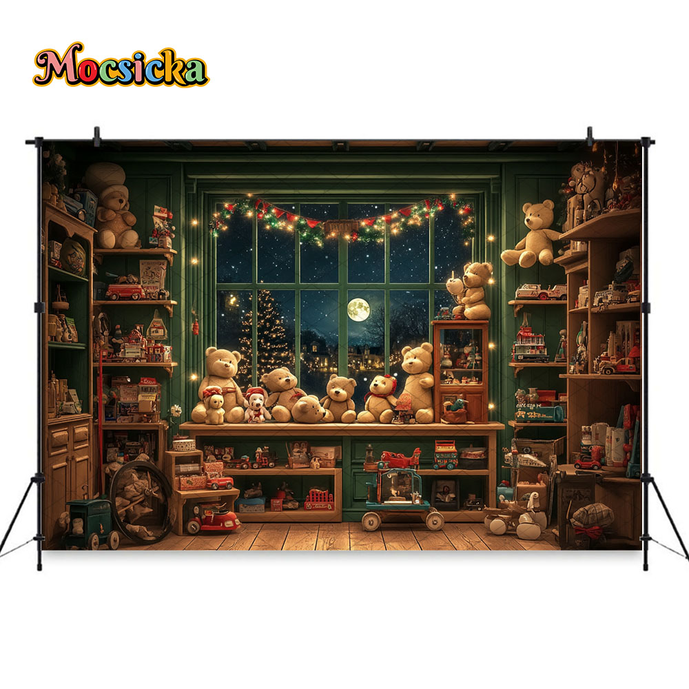 Mocsicka Christmas Night Windo – Toys Background For Kids recenzja i cena