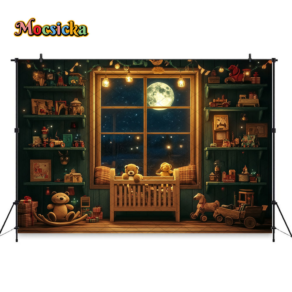 Mocsicka Christmas Night Windo – Toys Background For Kids recenzja i cena